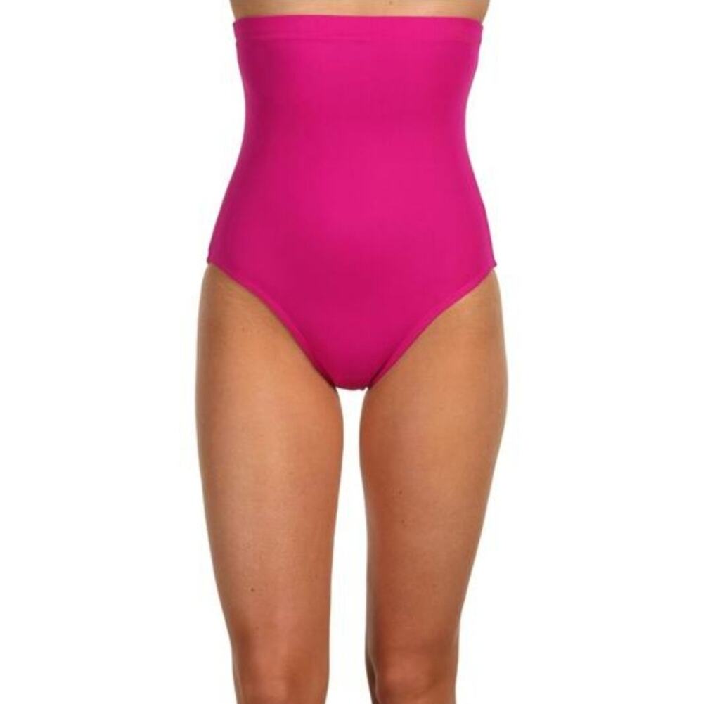 Spanx High Rise Core Shaping Swim Bottoms Berry Pink Full Coverage - Women’s 10